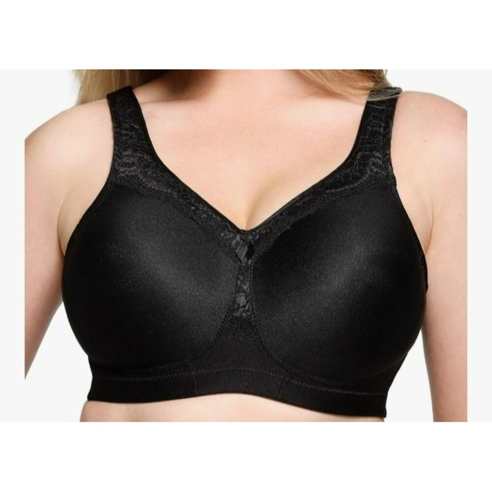 Glamorise 1007 44F Bundle Black White MagicLift Wirefree Full Coverage Bras